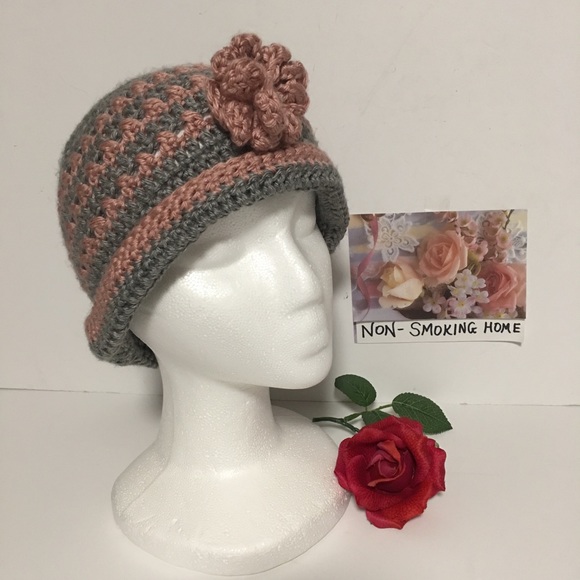 TRENDING TOBOGGAN & HEADBAND EAR COVERS GRAY PINK BROWN - Picture 2 of 8